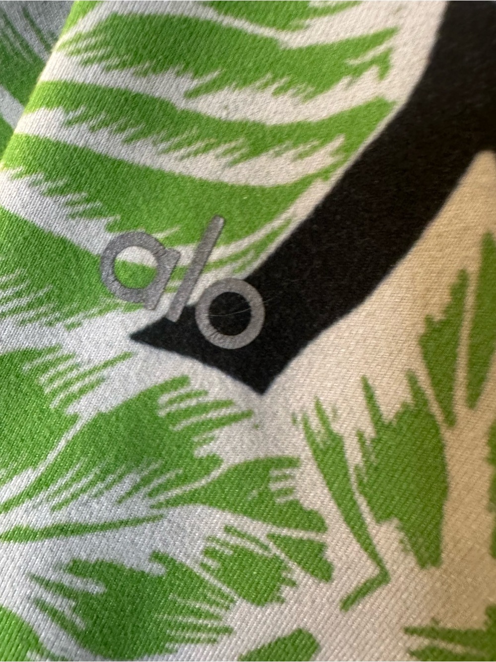 ALO Yoga Lime Green Leaf-Print High-Waist Leggings